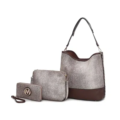 Mkf Collection By Mia K Wren Vegan Leather Women's Hobo With Pouch And Wristlet Wallet By Mia K In Sand