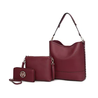 Mkf Collection By Mia K Wren Vegan Leather Women's Hobo With Pouch And Wristlet Wallet By Mia K In White