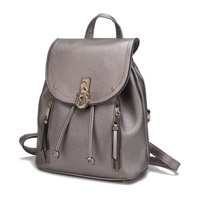 Mkf Collection By Mia K Xandria Vegan Leather Women's Backpack In Silver
