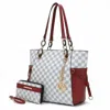 Mkf Collection By Mia K Xenia Circular Print Tote Bag With Wallet - 2 Pieces In Red