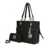 Mkf Collection By Mia K Xenia Circular Print Tote Bag With Wallet In Black