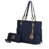 Mkf Collection By Mia K Xenia Circular Print Tote Bag With Wallet In Blue