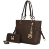 Mkf Collection By Mia K Xenia Circular Print Tote Bag With Wallet In Brown