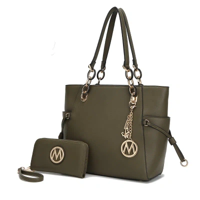 Mkf Collection By Mia K Xenia Circular Print Tote Bag With Wallet In Green
