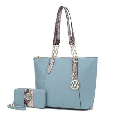 Mkf Collection By Mia K Ximena Vegan Leather Women's Tote Bag With Matching Wristlet Wallet- 2 Pieces In Multi