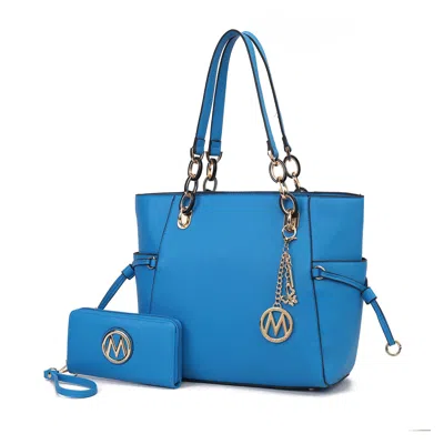 Mkf Collection By Mia K Yale Tote Women's Bag With Wallet Handbag Purse By Mia K In Blue