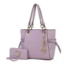 Mkf Collection By Mia K Yale Tote Women's Bag With Wallet Handbag Purse By Mia K In Purple