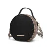 Mkf Collection By Mia K Ynnari Women Crossbody Croc-embossed Round Chic Handbag Top Handle In Black