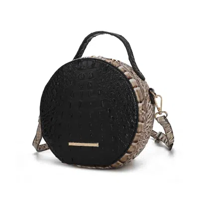 Mkf Collection By Mia K Ynnari Women Crossbody Croc-embossed Round Chic Handbag Top Handle In Black