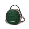 Mkf Collection By Mia K Ynnari Women Crossbody Croc-embossed Round Chic Handbag Top Handle In Green
