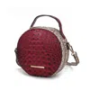 Mkf Collection By Mia K Ynnari Women Crossbody Croc-embossed Round Chic Handbag Top Handle In Pink