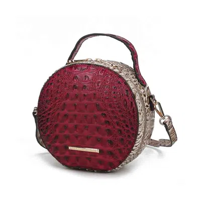 Mkf Collection By Mia K Ynnari Women Crossbody Croc-embossed Round Chic Handbag Top Handle In Pink