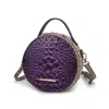 Mkf Collection By Mia K Ynnari Women Crossbody Croc-embossed Round Chic Handbag Top Handle In Purple