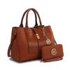 Mkf Collection By Mia K Yola Satchel Handbag With Wallet In Brown