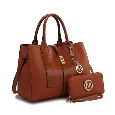 Mkf Collection By Mia K Yola Satchel Handbag With Wallet In Brown