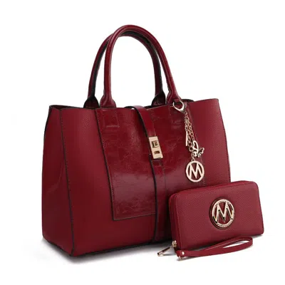 Mkf Collection By Mia K Yola Satchel Handbag With Wallet In Red