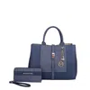 Mkf Collection By Mia K Yola Women's Tote Bag & Wallet Set By Mia K In Blue
