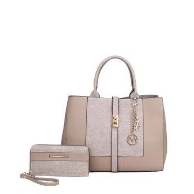 Mkf Collection By Mia K Yola Women's Tote Bag & Wallet Set By Mia K In Gray