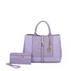 Mkf Collection By Mia K Yola Women's Tote Bag & Wallet Set By Mia K In Purple