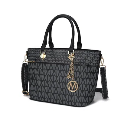 Mkf Collection By Mia K Yonah Tote Bag Signature Printed Women's Handbag Vegan Leather In Black