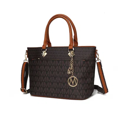 Mkf Collection By Mia K Yonah Tote Bag Signature Printed Women's Handbag Vegan Leather In Brown