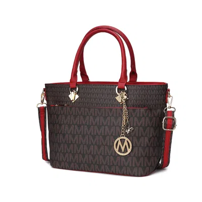 Mkf Collection By Mia K Yonah Tote Bag Signature Printed Women's Handbag Vegan Leather In Red
