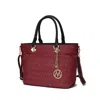 Mkf Collection By Mia K Yonah Tote Bag Signature Printed Women's Handbag Vegan Leather In White