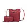 Mkf Collection By Mia K Zinnia Women's Bucket Bag With Wallet By Mia K In Burgundy