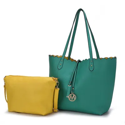 Mkf Collection By Mia K Amahia Vegan Leather Women's Reversible Shopper Tote Bag With Crossbody Pouch By Mia K In Multi