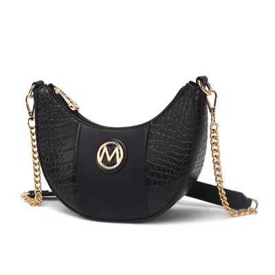 Mkf Collection By Mia K Amira Crocodile Embossed Vegan Leather Women's Shoulder Handbag By Mia K. In Black