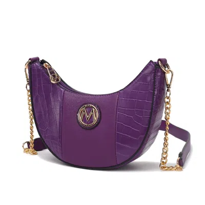 Mkf Collection By Mia K Amira Crocodile Embossed Vegan Leather Women's Shoulder Handbag By Mia K. In Purple