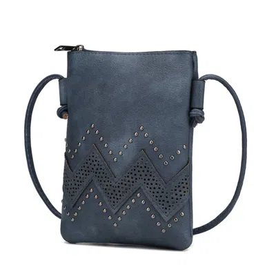 Mkf Collection By Mia K Athena Crossbody Vegan Leather Handbag By Mia K. In Blue