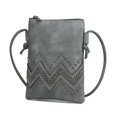Mkf Collection By Mia K Athena Crossbody Vegan Leather Handbag By Mia K. In Grey