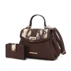 Mkf Collection By Mia K Geny Faux-snake Embossed Women's Shoulder Bag With Matching Wallet By Mia K. In Brown