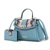 Mkf Collection By Mia K Geny Faux-snake Embossed Women's Shoulder Bag With Matching Wallet By Mia K. In Multi