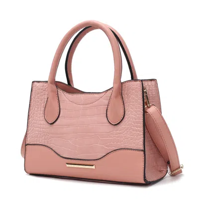 Mkf Collection By Mia K Gili Crocodile Embossed Vegan Leather Women's Tote Handbag By Mia K. In Pink