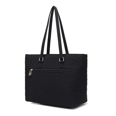 Mkf Collection By Mia K Hallie Solid Quilted Cotton Women's Tote Bag By Mia K. In Black