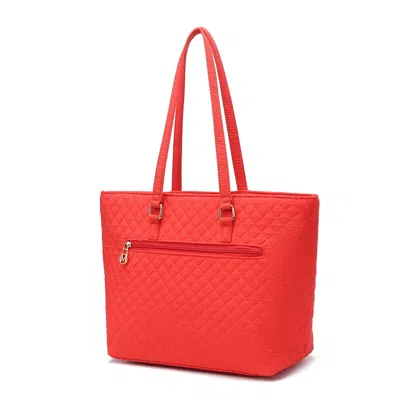 Mkf Collection By Mia K Hallie Solid Quilted Cotton Women's Tote Bag By Mia K. In Orange