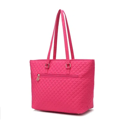 Mkf Collection By Mia K Hallie Solid Quilted Cotton Women's Tote Bag By Mia K. In Pink