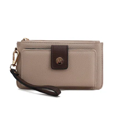 Mkf Collection By Mia K Mkf Collection Olympe Vegan Leather Women's Wristlet Wallet By Mia K In Beige