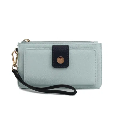 Mkf Collection By Mia K Mkf Collection Olympe Vegan Leather Women's Wristlet Wallet By Mia K In Blue
