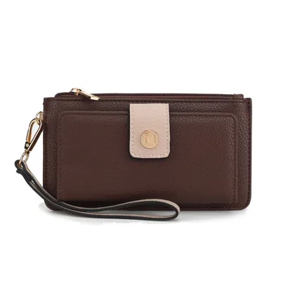 Mkf Collection By Mia K Mkf Collection Olympe Vegan Leather Women's Wristlet Wallet By Mia K In Brown