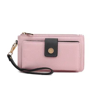 Mkf Collection By Mia K Mkf Collection Olympe Vegan Leather Women's Wristlet Wallet By Mia K In Pink