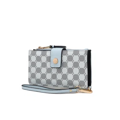 Mkf Collection By Mia K Mkf Collection Solene Circular Print Vegan Leather Women's Wristlet Wallet By Mia K In Blue