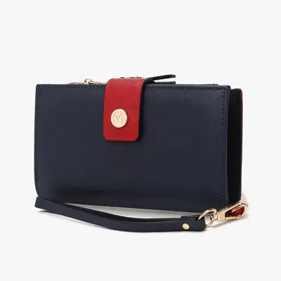 Mkf Collection By Mia K Mkf Collection Solene Vegan Leather Women's Wristlet Wallet By Mia K In Blue