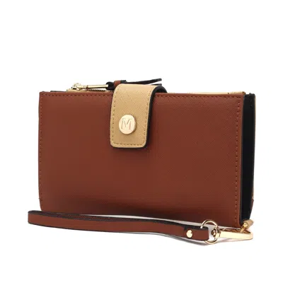 Mkf Collection By Mia K Mkf Collection Solene Vegan Leather Women's Wristlet Wallet By Mia K In Brown