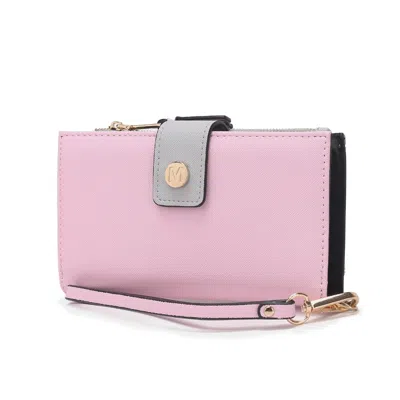 Mkf Collection By Mia K Mkf Collection Solene Vegan Leather Women's Wristlet Wallet By Mia K In Pink