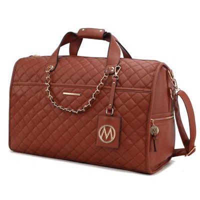 Mkf Collection Lexie Vegan Leather Women Duffle By Mia K - Cognac-vegan Leather In Brown