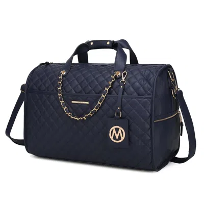 Mkf Collection Lexie Vegan Leather Women Duffle By Mia K -navy-vegan Leather In Blue