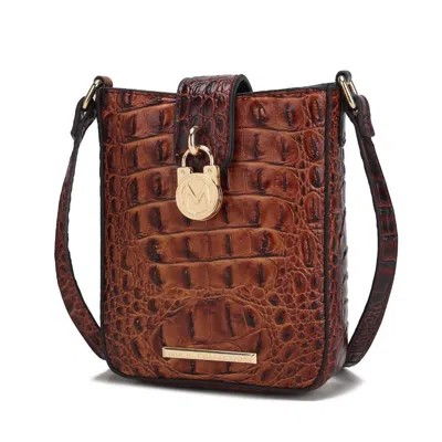 Mkf Collection Women's Avery Faux Crocodile Embossed Crossbody Bag In Brown